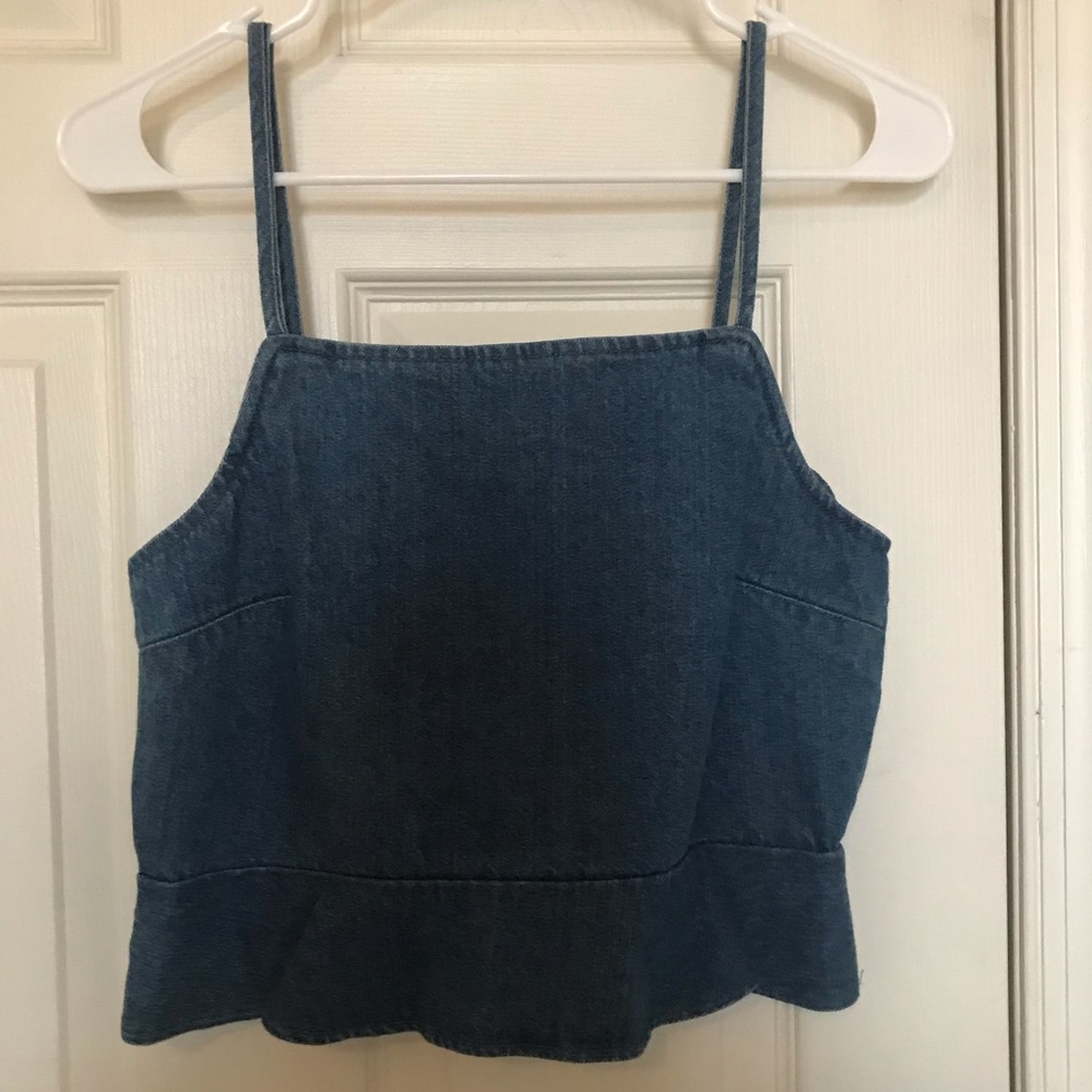 Denim American Eagle Crop Tank Top